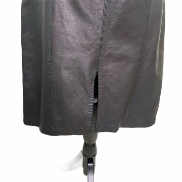 Vintage Leather Pencil Skirt Black Size 8 - Picture 4 of 11